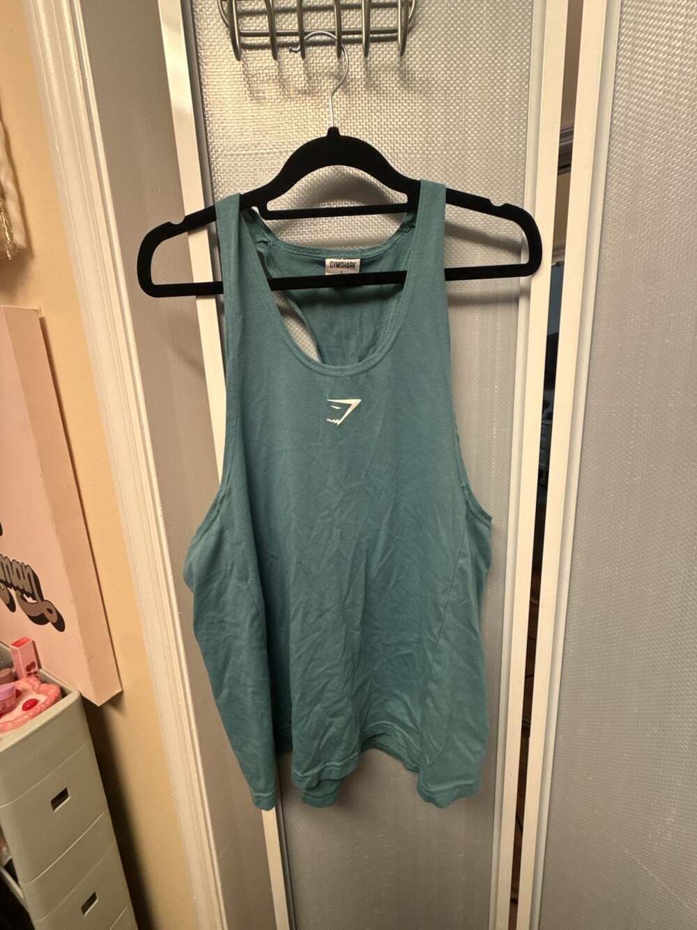Gymshark React Stringer Size L Teal Tank Top